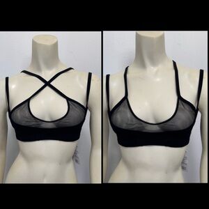 The Attico 2 Way Amos Mesh Bra Top in Black NWT $470